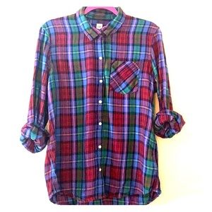 Gap Plaid Button Down Shirt size L